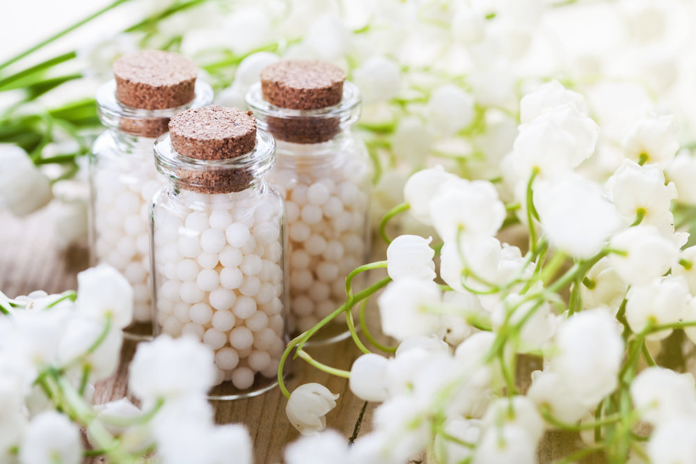 Homeopathic Pills On Color Background